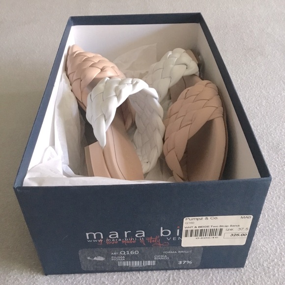 Mara Bini Bright Woven Italian Lather Sandals Size 37.5 - Picture 7 of 8